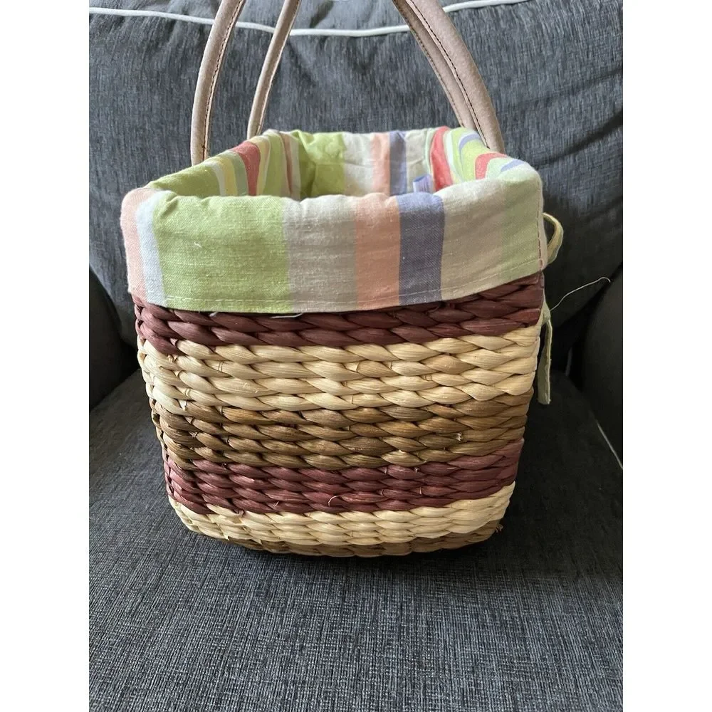 Sun N Sand Sunny Woven Lined Basket Totes w/ Draw Top Buckets - 3 Piece Set - Picture 5 of 14